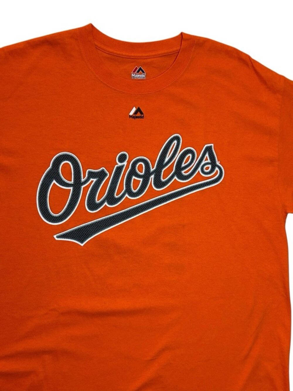 Baltimore Orioles T Shirt Size Large Majestic Orange MLB Davis 19 Orange Gray